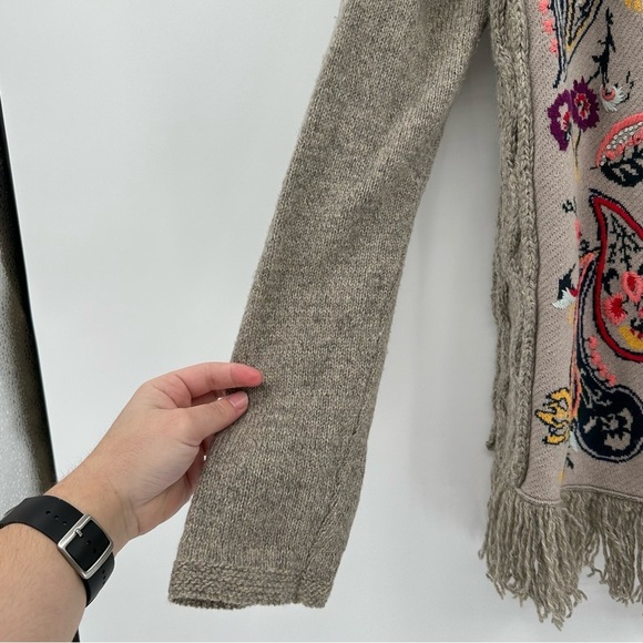 Anthropologie Sleeping On Snow Cardigan Embroidered Floral Print Size Medium - Picture 3 of 9